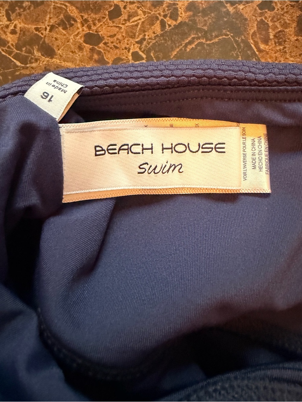 Beach House Swim Skort Size 16 Navy Blue Textured Swim Bottom